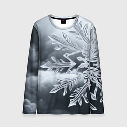 Мужской лонгслив Снежинка на черно белое