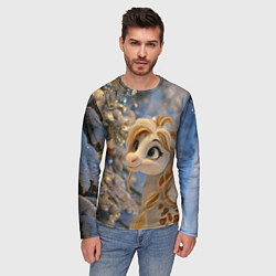 Лонгслив мужской Новогодняя лошадка в крапинку, цвет: 3D-принт — фото 2