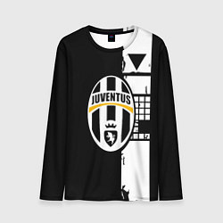 Лонгслив мужской Ювентус геометрия белая, цвет: 3D-принт