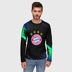 Лонгслив мужской Бавария Мюнхен краски текстура, цвет: 3D-принт — фото 2