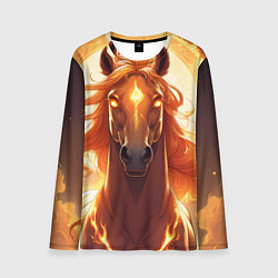 Лонгслив мужской Огненная лошадь в свечении, цвет: 3D-принт