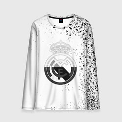 Лонгслив мужской Реал Мадрид черно белые краски, цвет: 3D-принт