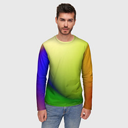 Лонгслив мужской The color is multicolored, цвет: 3D-принт — фото 2