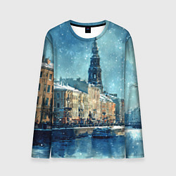 Мужской лонгслив Снегопад в Санкт-Петербурге