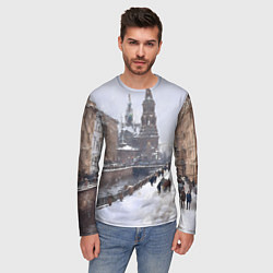Лонгслив мужской Санкт-Петербург зима, цвет: 3D-принт — фото 2