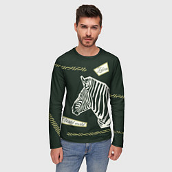 Лонгслив мужской Зебра-коллаж, цвет: 3D-принт — фото 2
