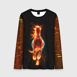 Лонгслив мужской Огненная лошадь из темноты, цвет: 3D-принт