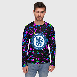 Лонгслив мужской Челси неоновые краски, цвет: 3D-принт — фото 2