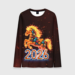 Лонгслив мужской Праздничная лошадь, цвет: 3D-принт