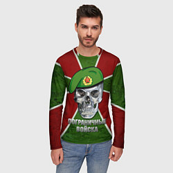 Лонгслив мужской Череп: Пограничные войска, цвет: 3D-принт — фото 2