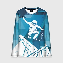 Лонгслив мужской Горы и сноубордист, цвет: 3D-принт