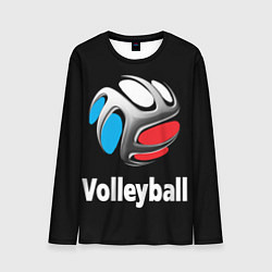 Лонгслив мужской Волейбольный мяч российский триколор, цвет: 3D-принт
