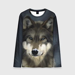 Лонгслив мужской Зимний волк, цвет: 3D-принт