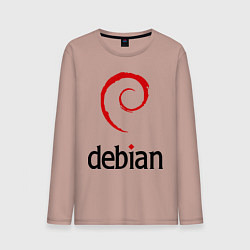 Лонгслив хлопковый мужской Debian, цвет: пыльно-розовый