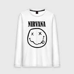 Лонгслив хлопковый мужской Nirvana, цвет: белый