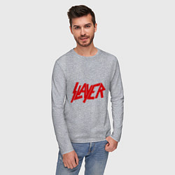 Лонгслив хлопковый мужской Slayer, цвет: меланж — фото 2