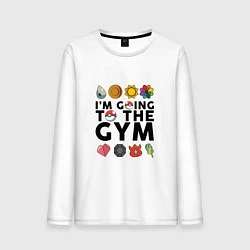 Лонгслив хлопковый мужской Pokemon Im going to the gym (black), цвет: белый