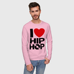 Лонгслив хлопковый мужской I love Hip Hop, цвет: светло-розовый — фото 2