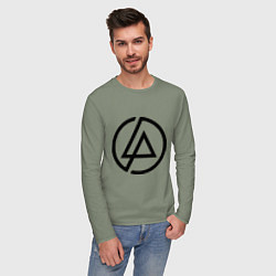 Лонгслив хлопковый мужской Linkin Park: Sybmol, цвет: авокадо — фото 2
