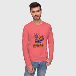 Лонгслив хлопковый мужской Spyro: 8 bit, цвет: коралловый — фото 2