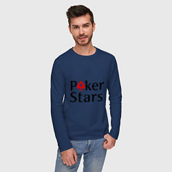 Лонгслив хлопковый мужской Poker Stars, цвет: тёмно-синий — фото 2
