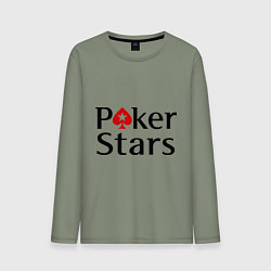 Лонгслив хлопковый мужской Poker Stars, цвет: авокадо