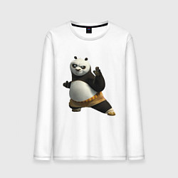 Лонгслив хлопковый мужской Кунг фу Панда, цвет: белый