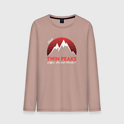 Лонгслив хлопковый мужской Twin Peaks: Pie & Murder, цвет: пыльно-розовый