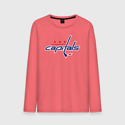 Лонгслив хлопковый мужской Washington Capitals, цвет: коралловый