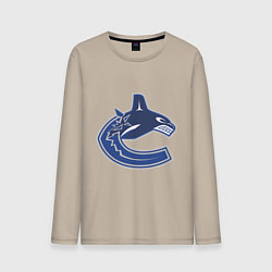 Лонгслив хлопковый мужской Vancouver Canucks, цвет: миндальный