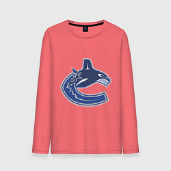 Лонгслив хлопковый мужской Vancouver Canucks, цвет: коралловый