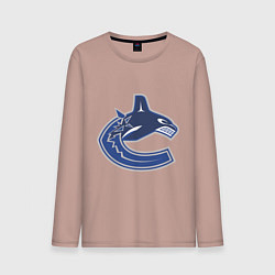 Лонгслив хлопковый мужской Vancouver Canucks, цвет: пыльно-розовый