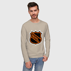Лонгслив хлопковый мужской NHL цвета миндальный — фото 2
