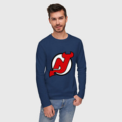 Лонгслив хлопковый мужской New Jersey Devils, цвет: тёмно-синий — фото 2