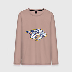 Лонгслив хлопковый мужской Nashville Predators, цвет: пыльно-розовый