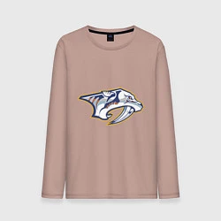 Лонгслив хлопковый мужской Nashville Predators, цвет: пыльно-розовый