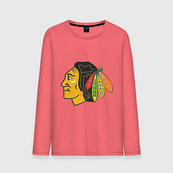Лонгслив хлопковый мужской Chicago Blackhawks, цвет: коралловый