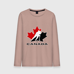 Лонгслив хлопковый мужской Canada, цвет: пыльно-розовый