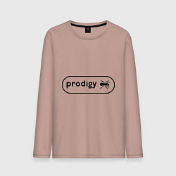 Лонгслив хлопковый мужской Prodigy лого с муравьем цвета пыльно-розовый — фото 1
