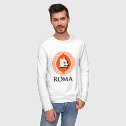 Лонгслив хлопковый мужской Roma, цвет: белый — фото 2
