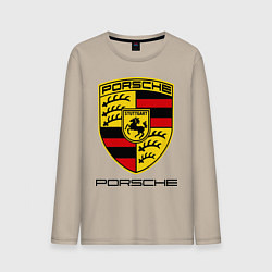 Лонгслив хлопковый мужской Porsche Stuttgart, цвет: миндальный