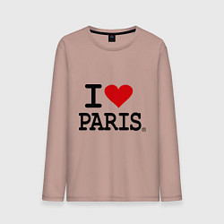 Лонгслив хлопковый мужской I love Paris, цвет: пыльно-розовый