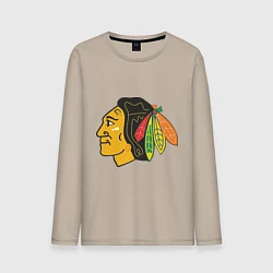 Лонгслив хлопковый мужской Chicago Blackhawks, цвет: миндальный