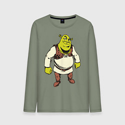 Лонгслив хлопковый мужской Shrek 3, цвет: авокадо