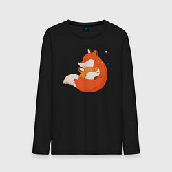 Лонгслив хлопковый мужской Лисички, цвет: черный