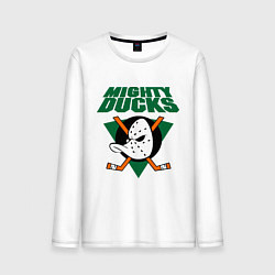 Лонгслив хлопковый мужской Anaheim Mighty Ducks, цвет: белый