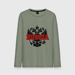 Лонгслив хлопковый мужской Russia Coat, цвет: авокадо