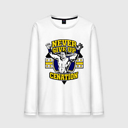 Лонгслив хлопковый мужской Never Give Up: Cenation, цвет: белый