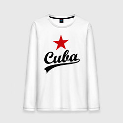 Лонгслив хлопковый мужской Cuba Star, цвет: белый