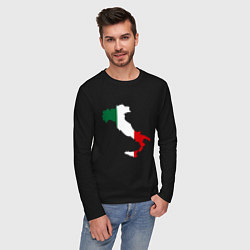 Лонгслив хлопковый мужской Италия (Italy), цвет: черный — фото 2